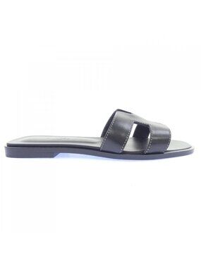 Hermes Oran Sandals Black